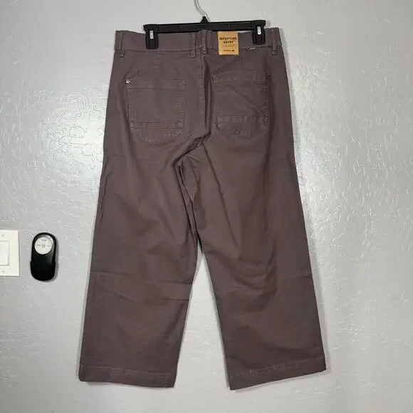 Toad & Co Womens Earthworks Wide Leg Crop Pant, Raisin, 14 - Picture 2 of 5